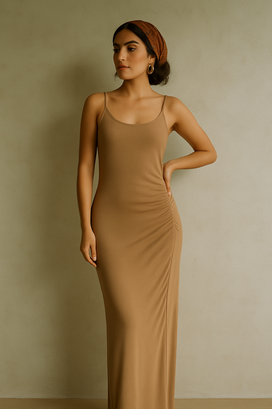 Robe longue plissée